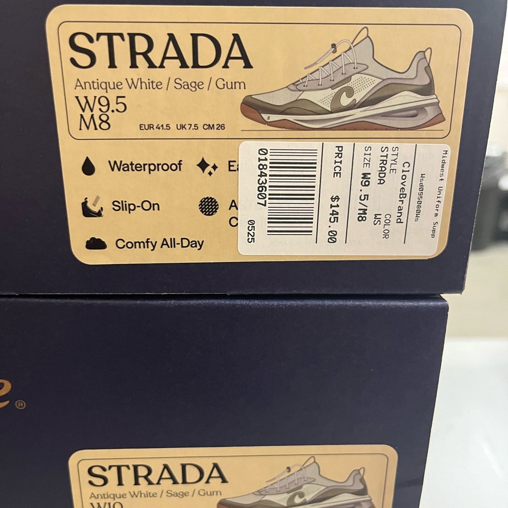 NIB Clove Strada Antique White And Sage Women's Sneakers - Picture 9 of 15